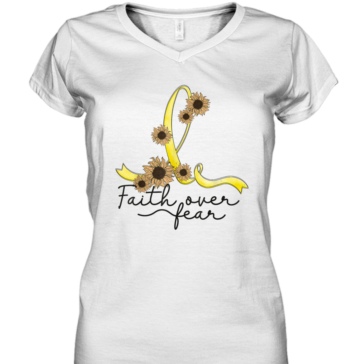Endometriosis Awareness Sunflower Faith Over Fear Christian T-Shirt Endometriosis Awareness Sunflower Faith Over Fear Christian T-Shirt