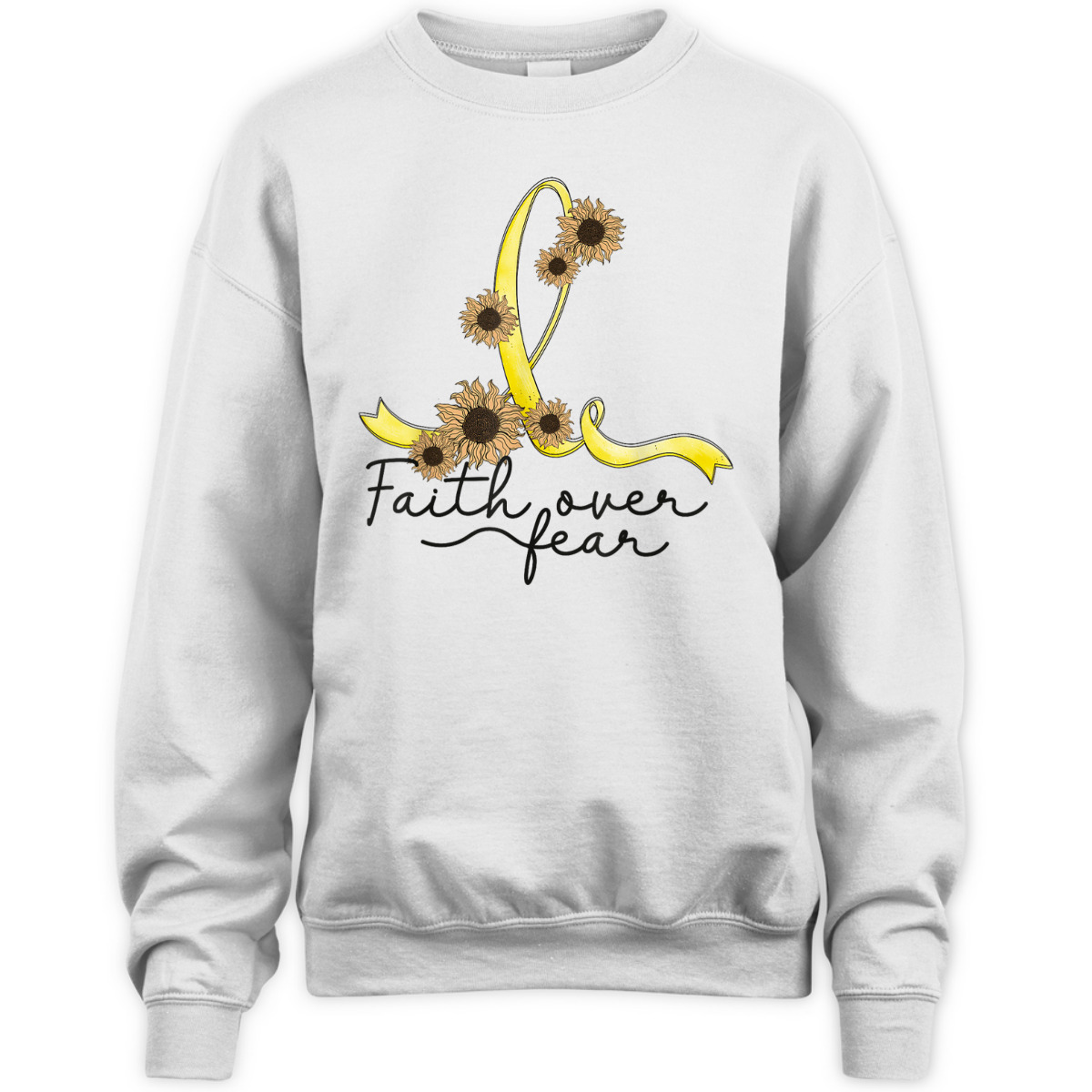 Endometriosis Awareness Sunflower Faith Over Fear Christian T-Shirt Endometriosis Awareness Sunflower Faith Over Fear Christian T-Shirt