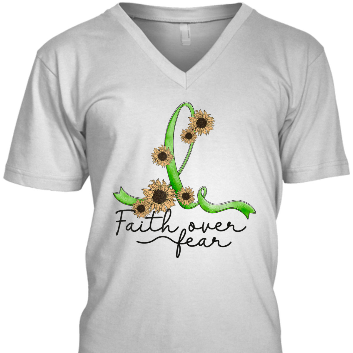 Gastroparesis Awareness Sunflower Faith Over Fear Christian T-Shirt Gastroparesis Awareness Sunflower Faith Over Fear Christian T-Shirt