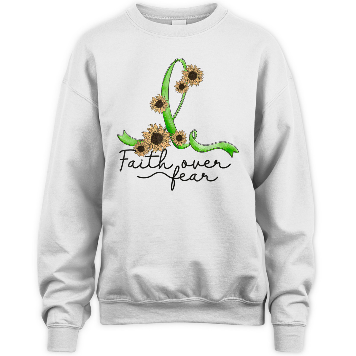 Gastroparesis Awareness Sunflower Faith Over Fear Christian T-Shirt Gastroparesis Awareness Sunflower Faith Over Fear Christian T-Shirt