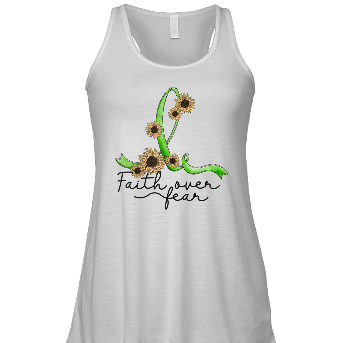 Gastroparesis Awareness Sunflower Faith Over Fear Christian T-Shirt Gastroparesis Awareness Sunflower Faith Over Fear Christian T-Shirt