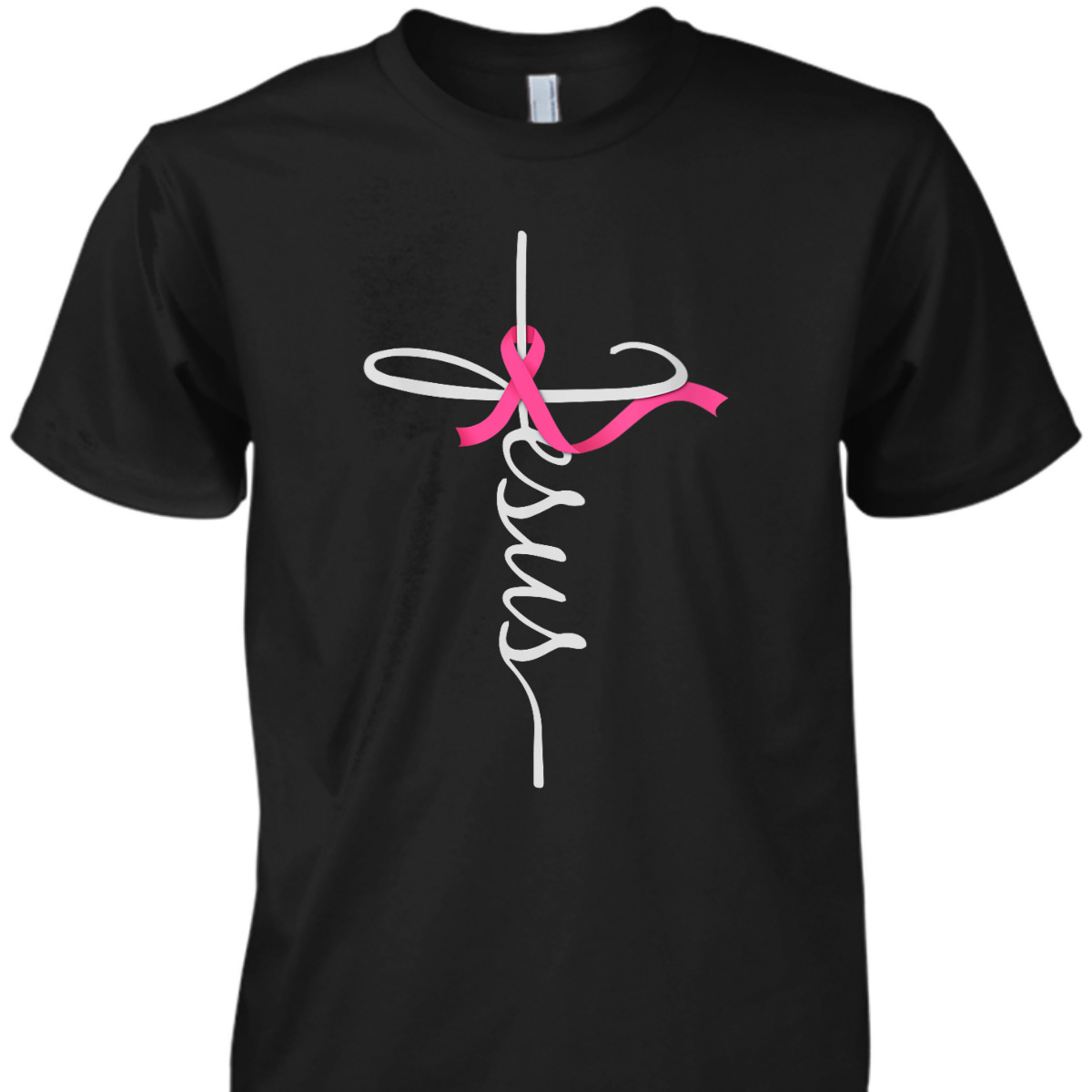 Jesus Christian Cross Breast Cancer Awareness Jesus Christ T-Shirt For Believers