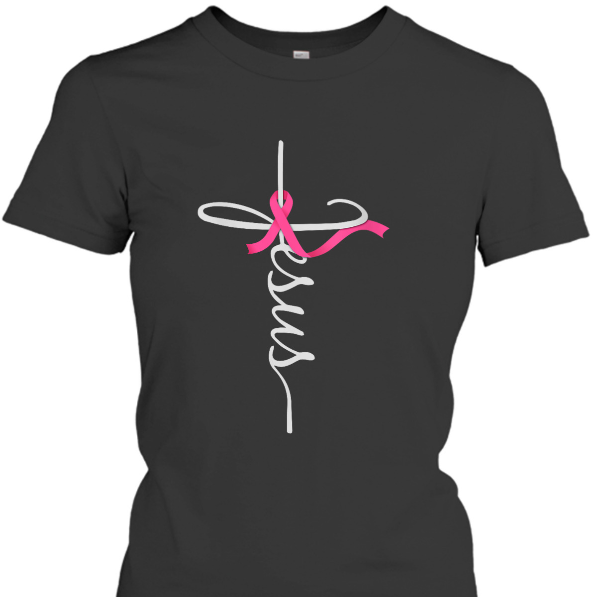 Jesus Christian Cross Breast Cancer Awareness Jesus Christ T-Shirt For Believers