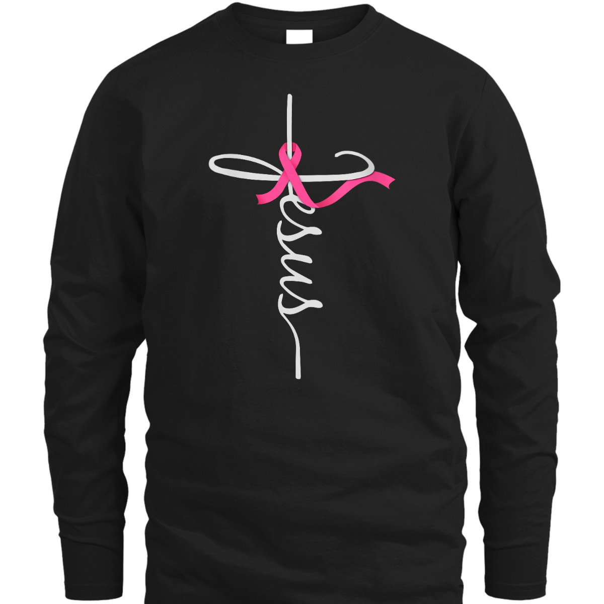 Jesus Christian Cross Breast Cancer Awareness Jesus Christ T-Shirt For Believers