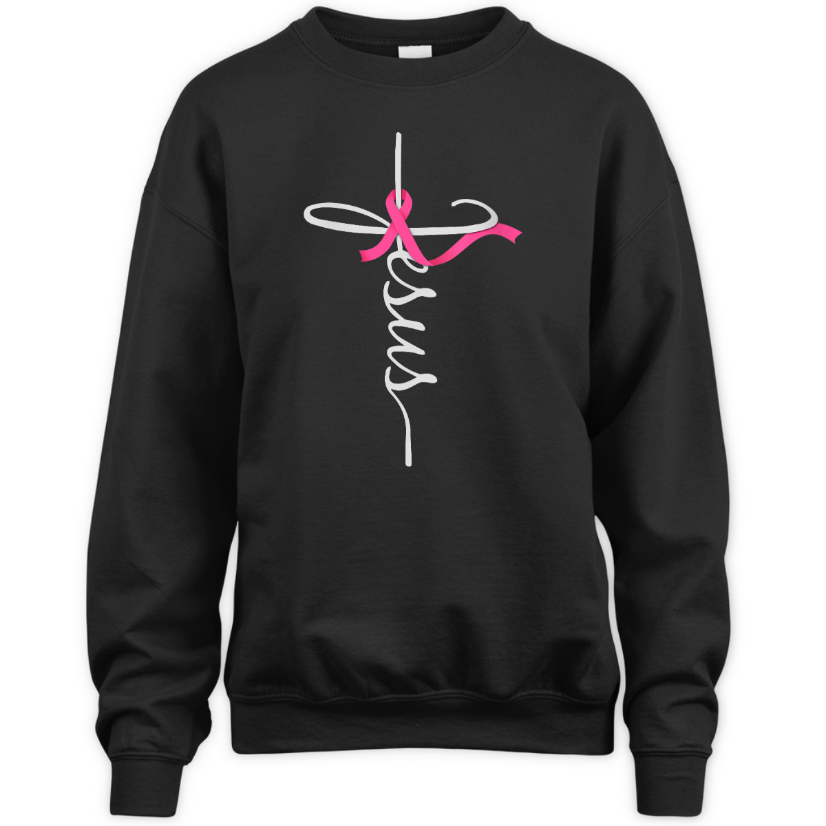 Jesus Christian Cross Breast Cancer Awareness Jesus Christ T-Shirt For Believers