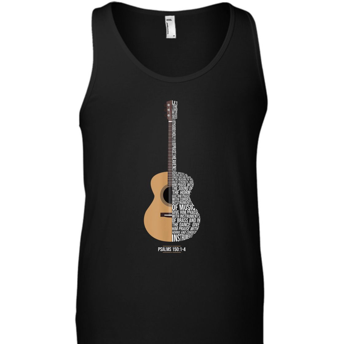 Christian Religious Bible Verse T-Shirt Praise Him With Strings Psalm 150:1-4