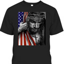 4th Of July Independence Day Gift American Flag And Jesus Amazing Gift For Jesus Lovers T-Shirt 4th Of July Independence Day Gift American Flag And Jesus Amazing Gift For Jesus Lovers T-Shirt