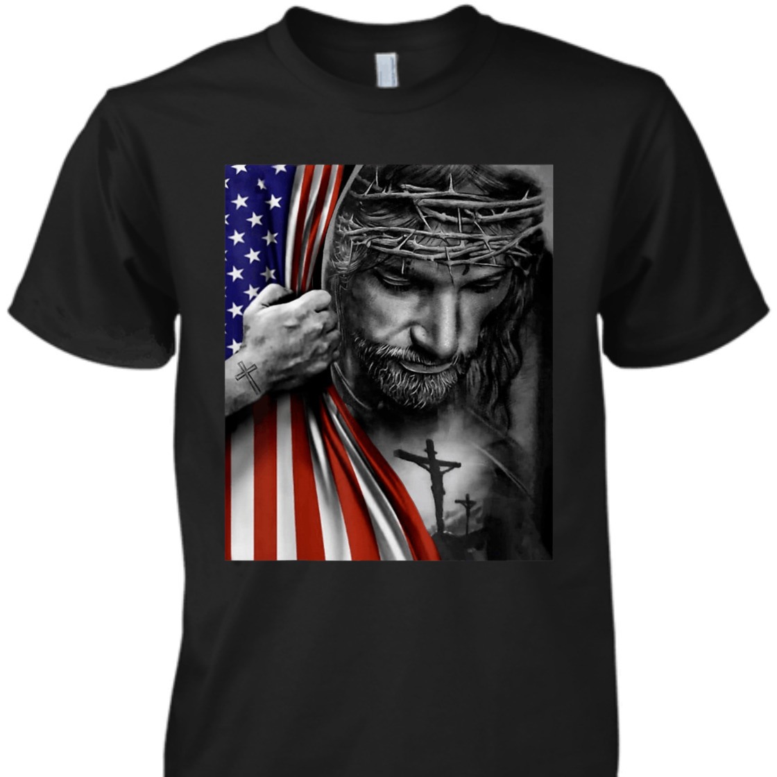 4th Of July Independence Day Gift American Flag And Jesus Amazing Gift For Jesus Lovers T-Shirt 4th Of July Independence Day Gift American Flag And Jesus Amazing Gift For Jesus Lovers T-Shirt