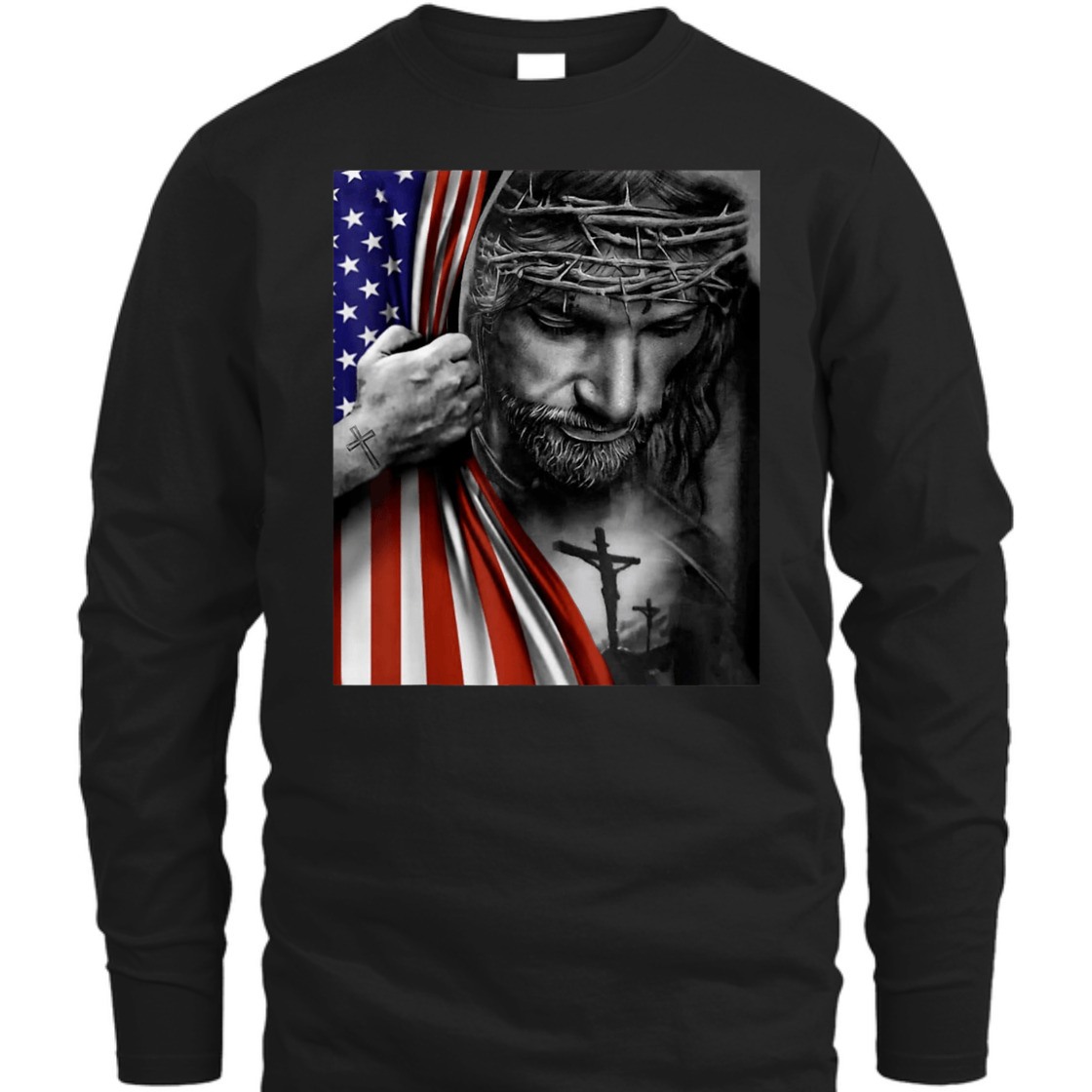 4th Of July Independence Day Gift American Flag And Jesus Amazing Gift For Jesus Lovers T-Shirt 4th Of July Independence Day Gift American Flag And Jesus Amazing Gift For Jesus Lovers T-Shirt