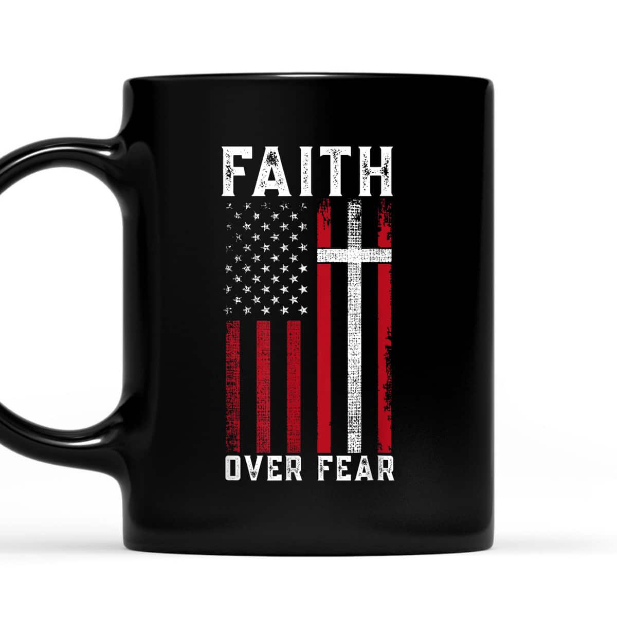 Inspirational Faith Over Fear USA Flag Christian Cross July Fourth T-Shirt Inspirational Faith Over Fear USA Flag Christian Cross July Fourth T-Shirt