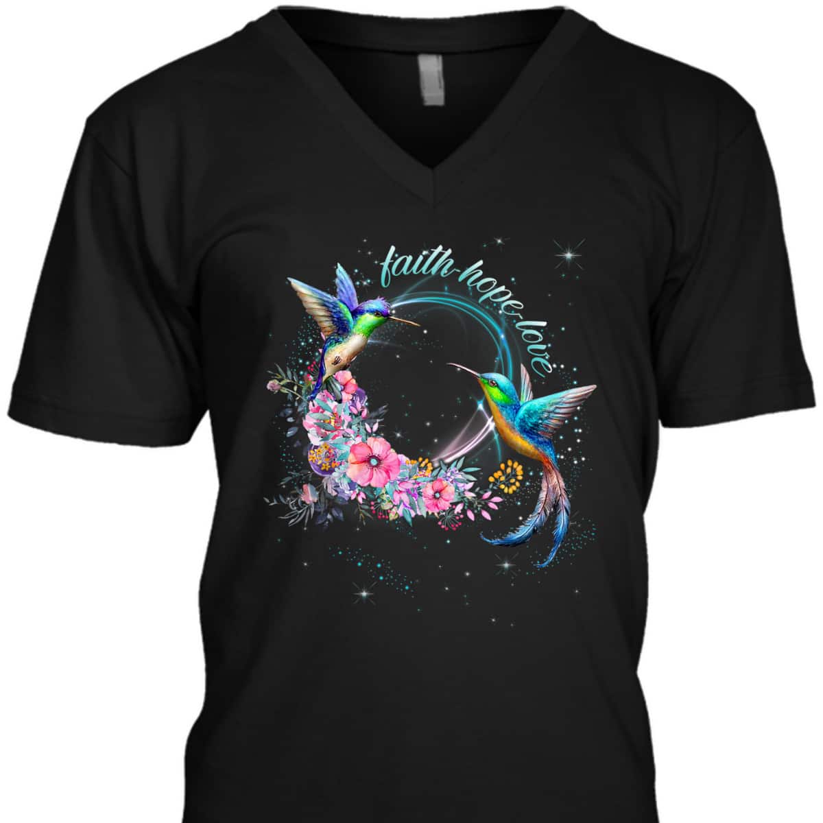 Christian Vintage Faith Hope Love The Hummingbirds T-Shirt Christian Vintage Faith Hope Love The Hummingbirds T-Shirt