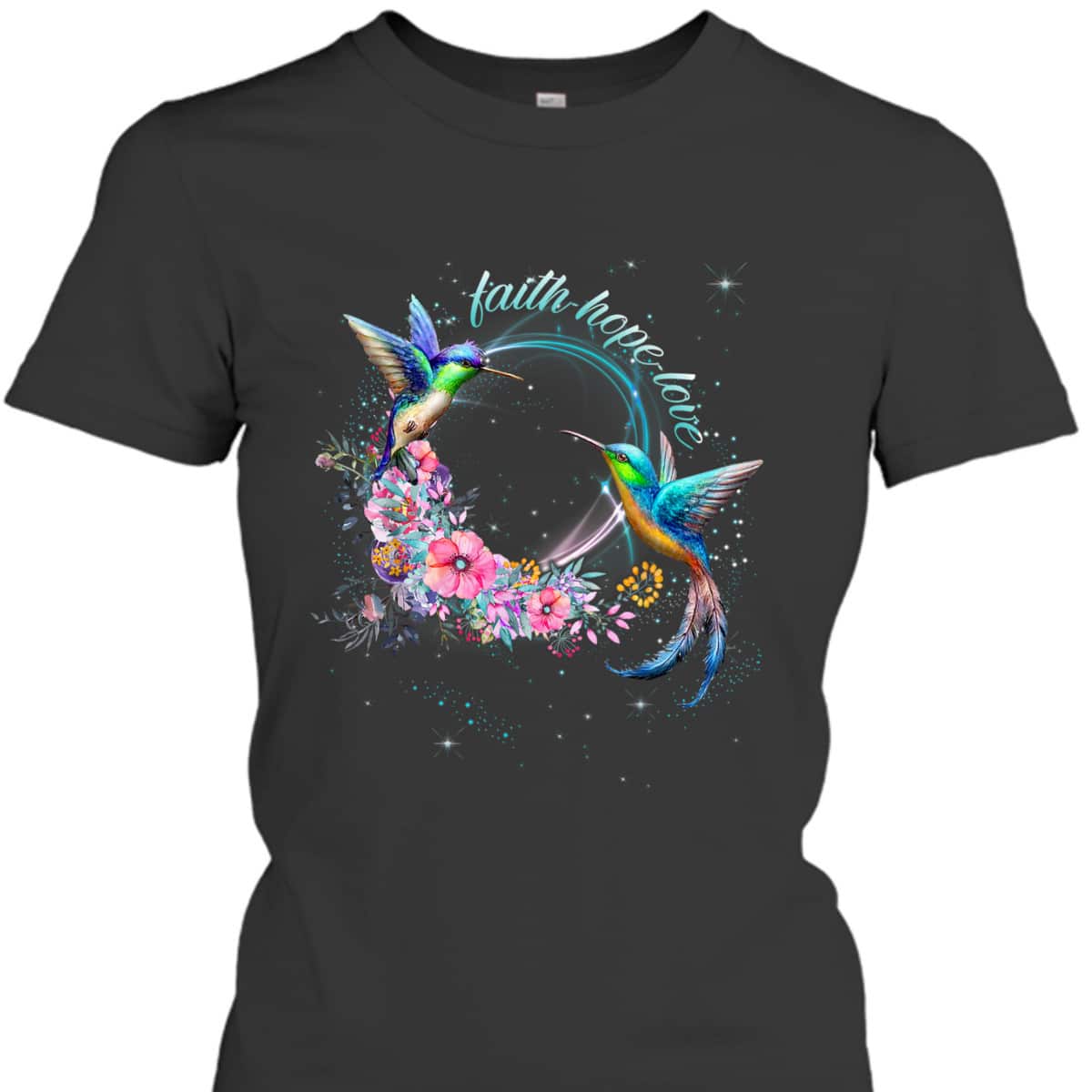 Christian Vintage Faith Hope Love The Hummingbirds T-Shirt Christian Vintage Faith Hope Love The Hummingbirds T-Shirt