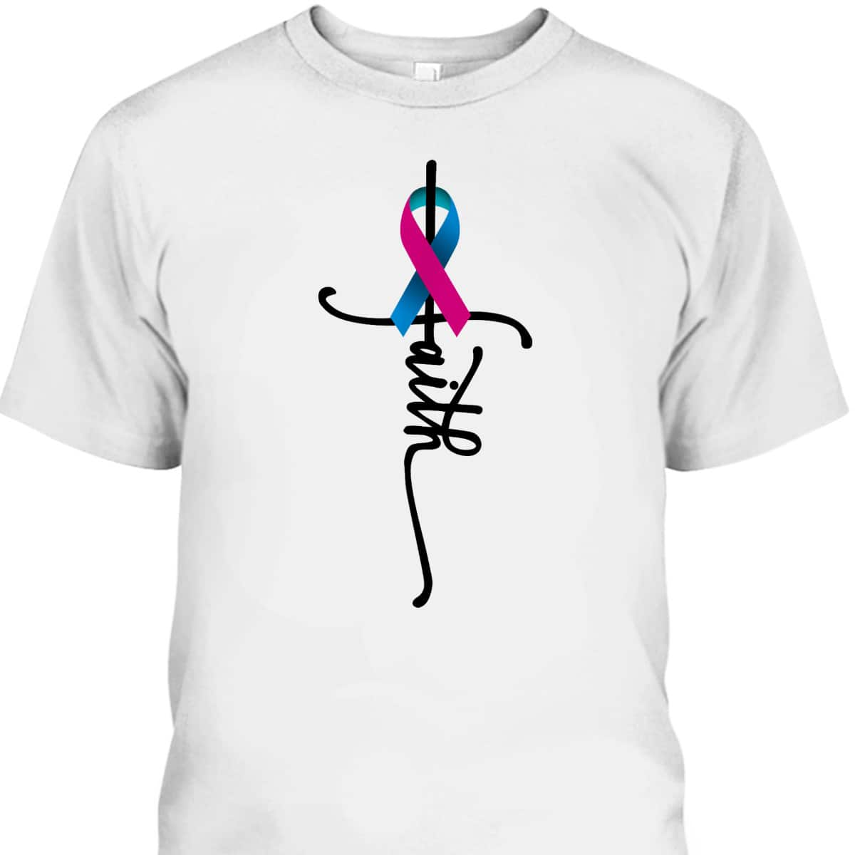 Thyroid Cancer Faith Thyroid Cancer Awareness Support T-Shirt