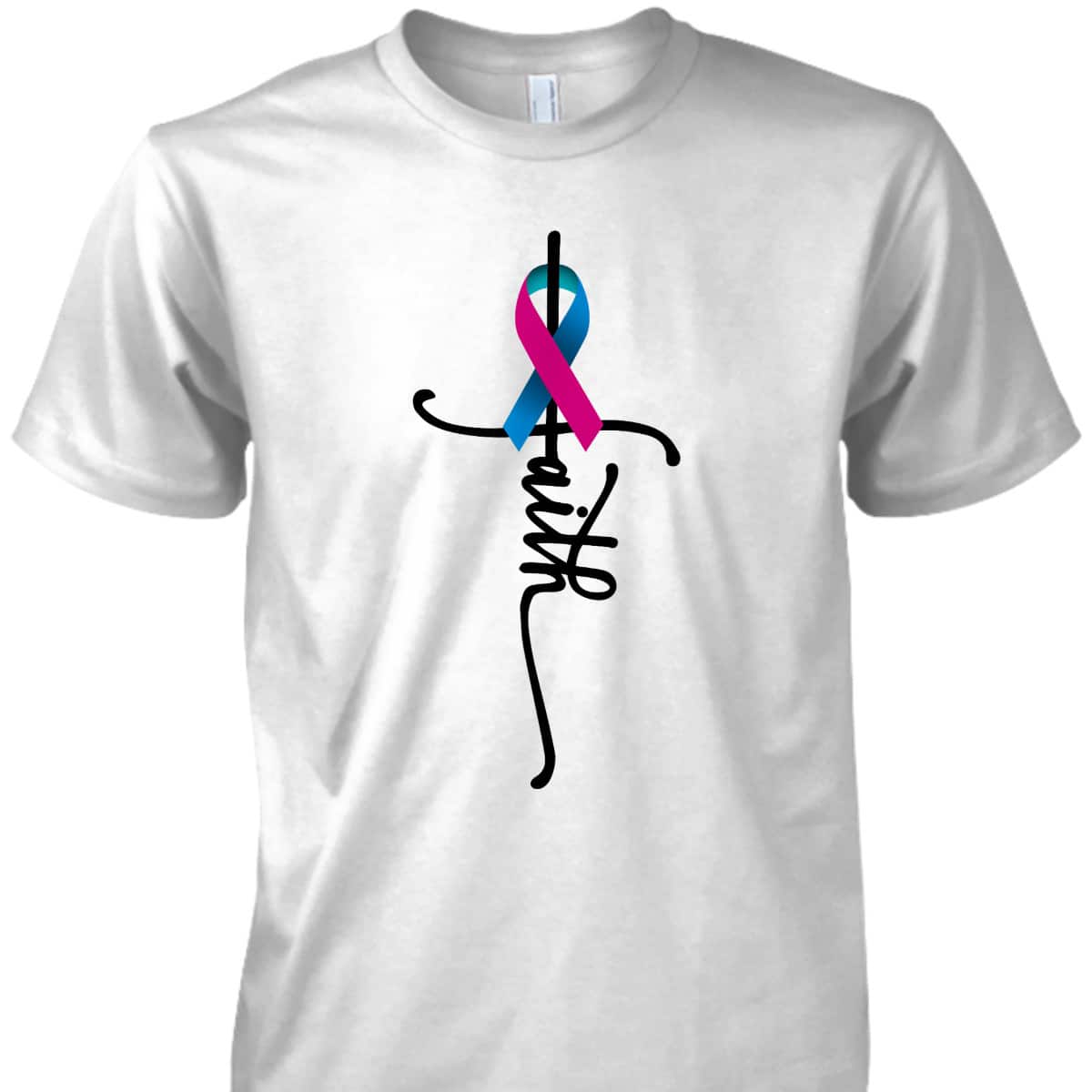 Thyroid Cancer Faith Thyroid Cancer Awareness Support T-Shirt Thyroid Cancer Faith Thyroid Cancer Awareness Support T-Shirt