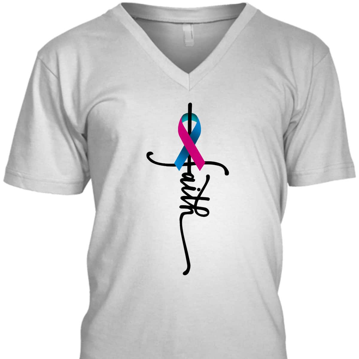 Thyroid Cancer Faith Thyroid Cancer Awareness Support T-Shirt Thyroid Cancer Faith Thyroid Cancer Awareness Support T-Shirt