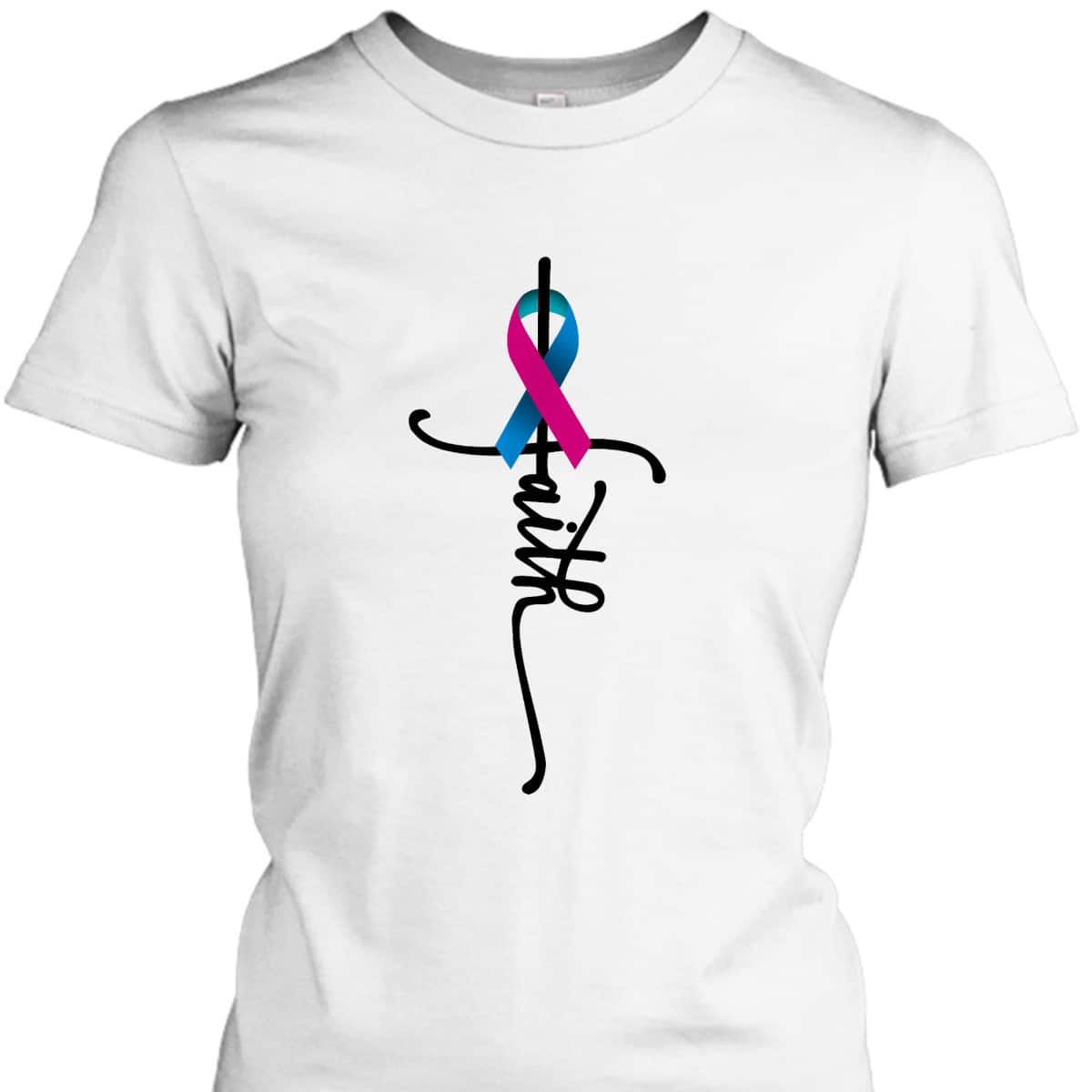 Thyroid Cancer Faith Thyroid Cancer Awareness Support T-Shirt Thyroid Cancer Faith Thyroid Cancer Awareness Support T-Shirt