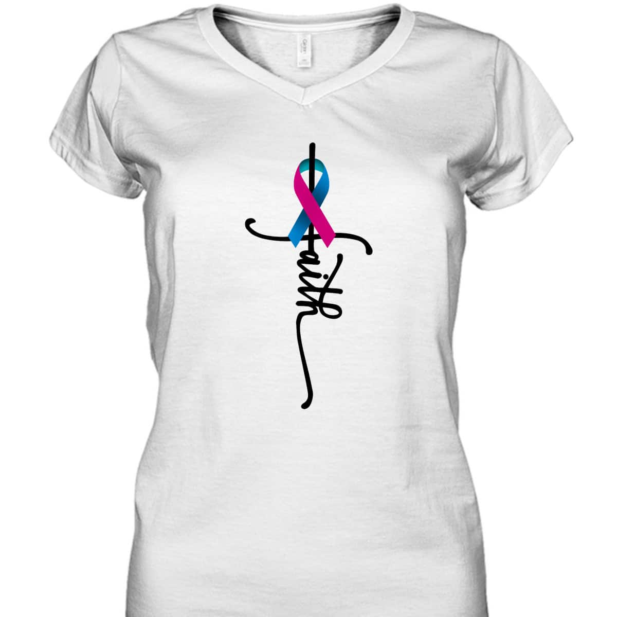 Thyroid Cancer Faith Thyroid Cancer Awareness Support T-Shirt Thyroid Cancer Faith Thyroid Cancer Awareness Support T-Shirt