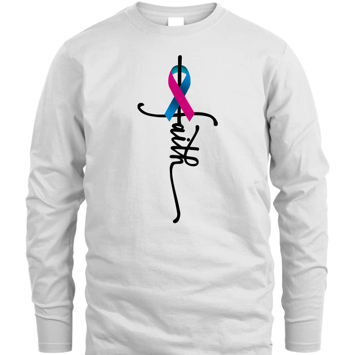 Thyroid Cancer Faith Thyroid Cancer Awareness Support T-Shirt Thyroid Cancer Faith Thyroid Cancer Awareness Support T-Shirt