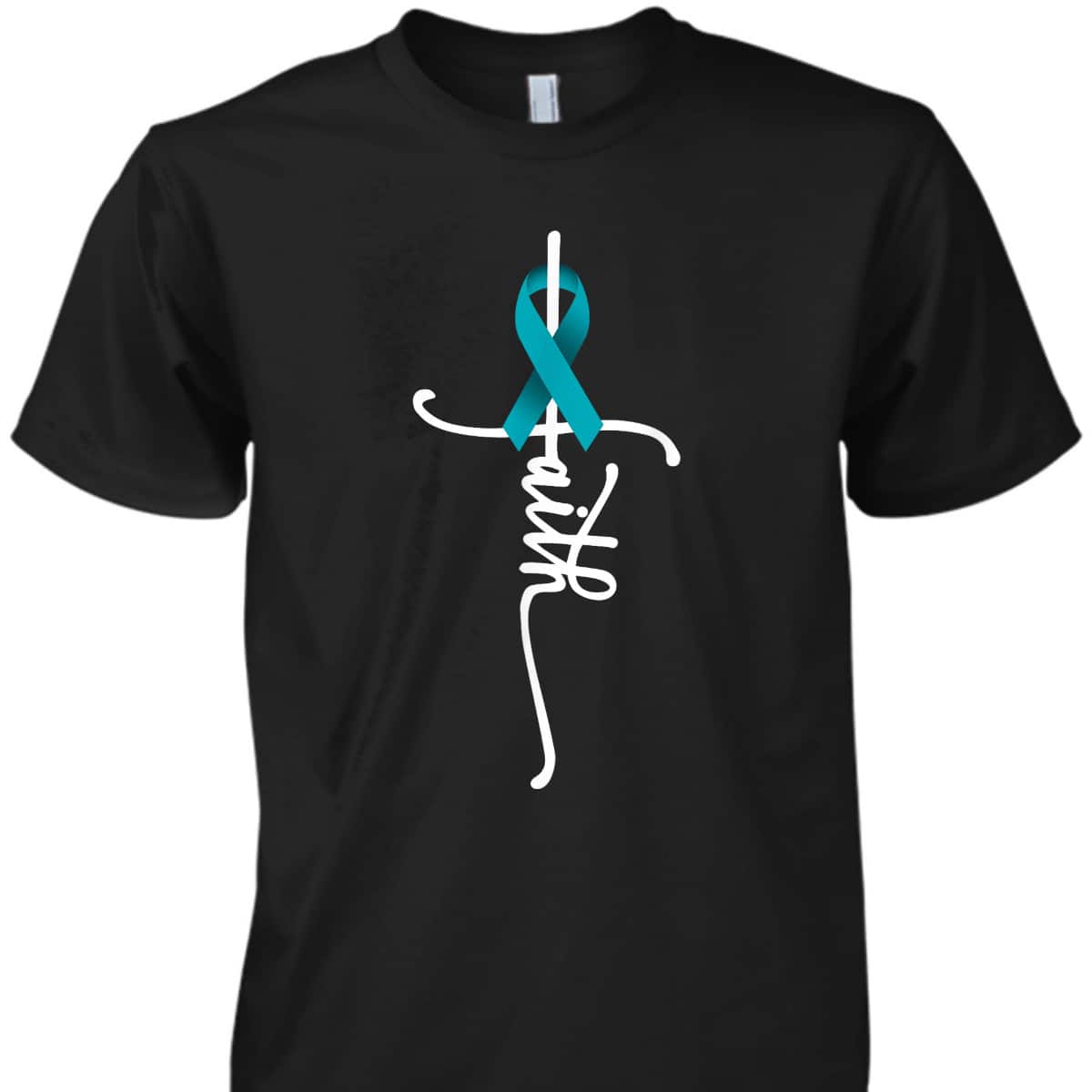 Ovarian Cancer Faith Christian T-Shirt Ovarian Cancer Awareness Support Ovarian Cancer Faith Christian T-Shirt Ovarian Cancer Awareness Support
