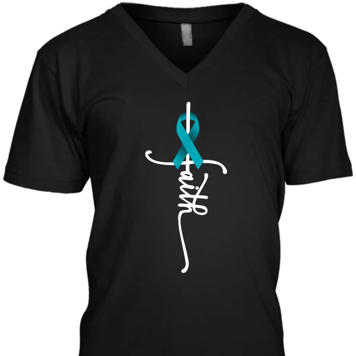 Ovarian Cancer Faith Christian T-Shirt Ovarian Cancer Awareness Support Ovarian Cancer Faith Christian T-Shirt Ovarian Cancer Awareness Support