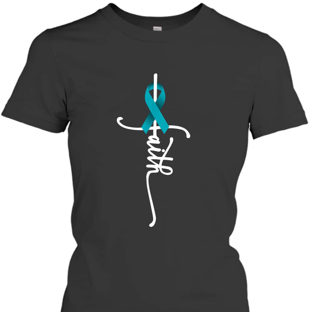Ovarian Cancer Faith Christian T-Shirt Ovarian Cancer Awareness Support Ovarian Cancer Faith Christian T-Shirt Ovarian Cancer Awareness Support