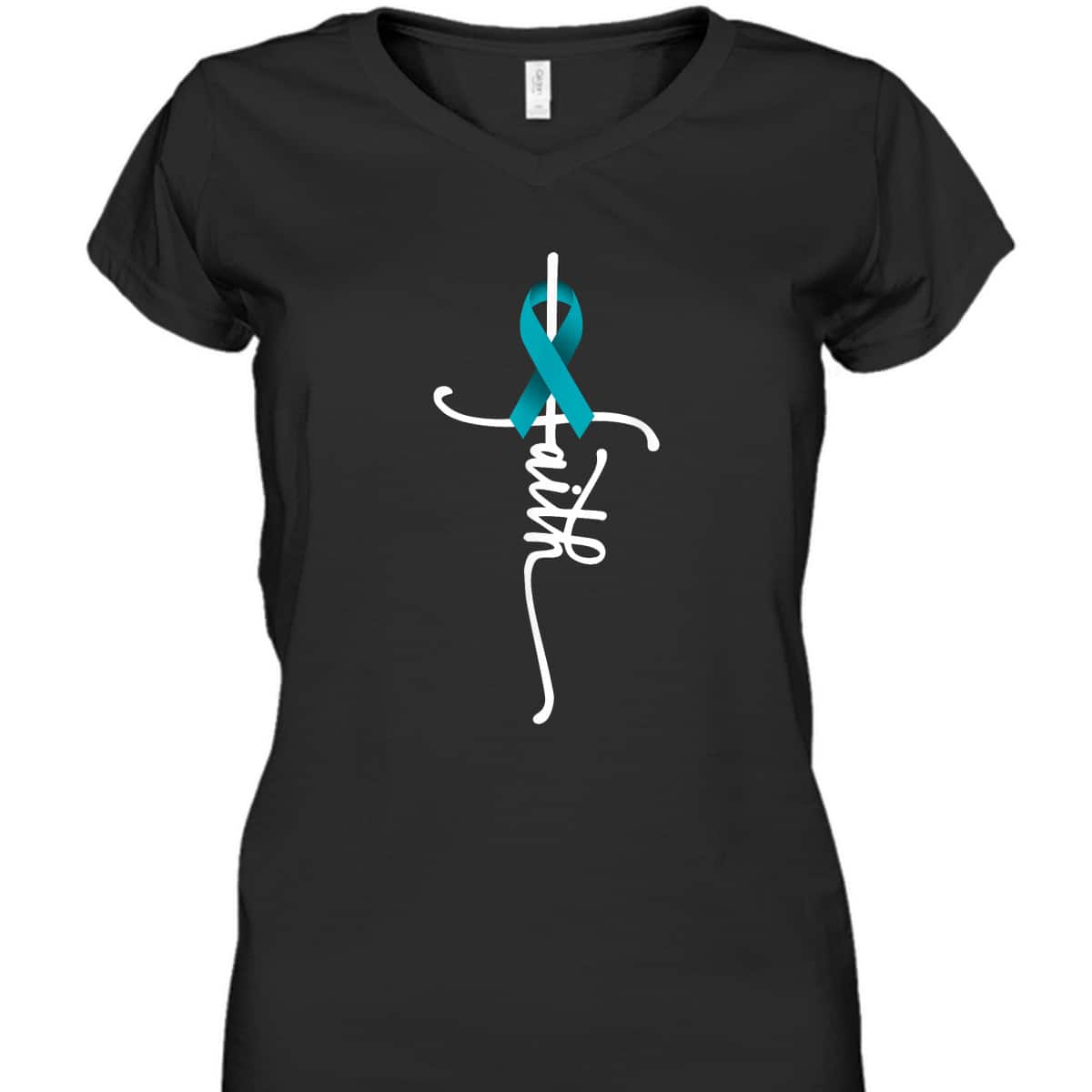 Ovarian Cancer Faith Christian T-Shirt Ovarian Cancer Awareness Support Ovarian Cancer Faith Christian T-Shirt Ovarian Cancer Awareness Support