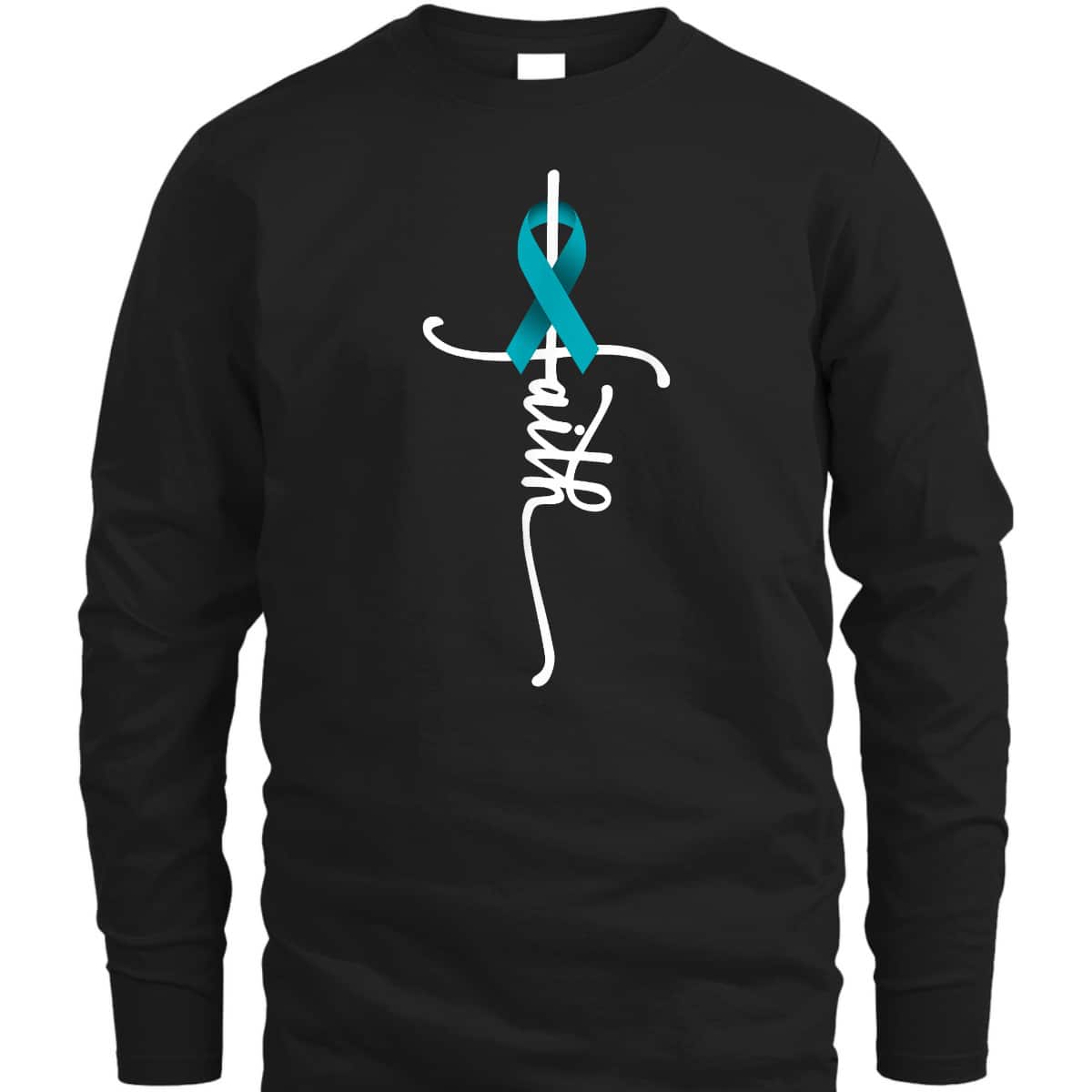 Ovarian Cancer Faith Christian T-Shirt Ovarian Cancer Awareness Support Ovarian Cancer Faith Christian T-Shirt Ovarian Cancer Awareness Support