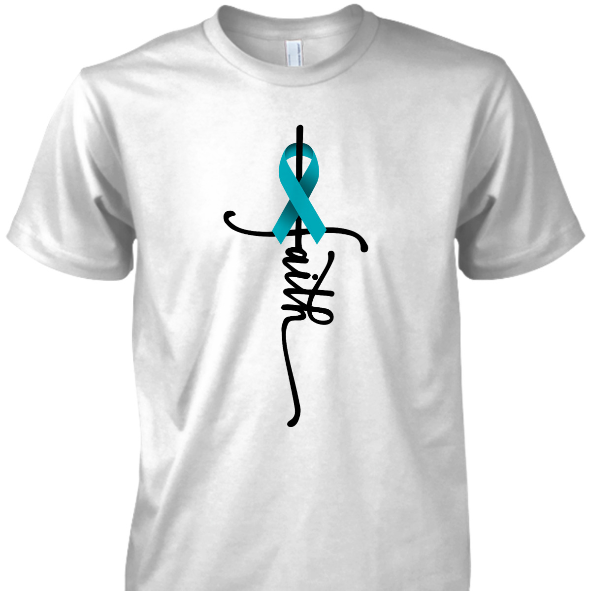 Ovarian Cancer Christian Faith Ovarian Cancer Awareness Support T-Shirt Ovarian Cancer Christian Faith Ovarian Cancer Awareness Support T-Shirt