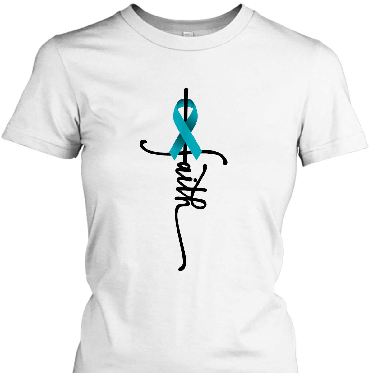 Ovarian Cancer Christian Faith Ovarian Cancer Awareness Support T-Shirt Ovarian Cancer Christian Faith Ovarian Cancer Awareness Support T-Shirt