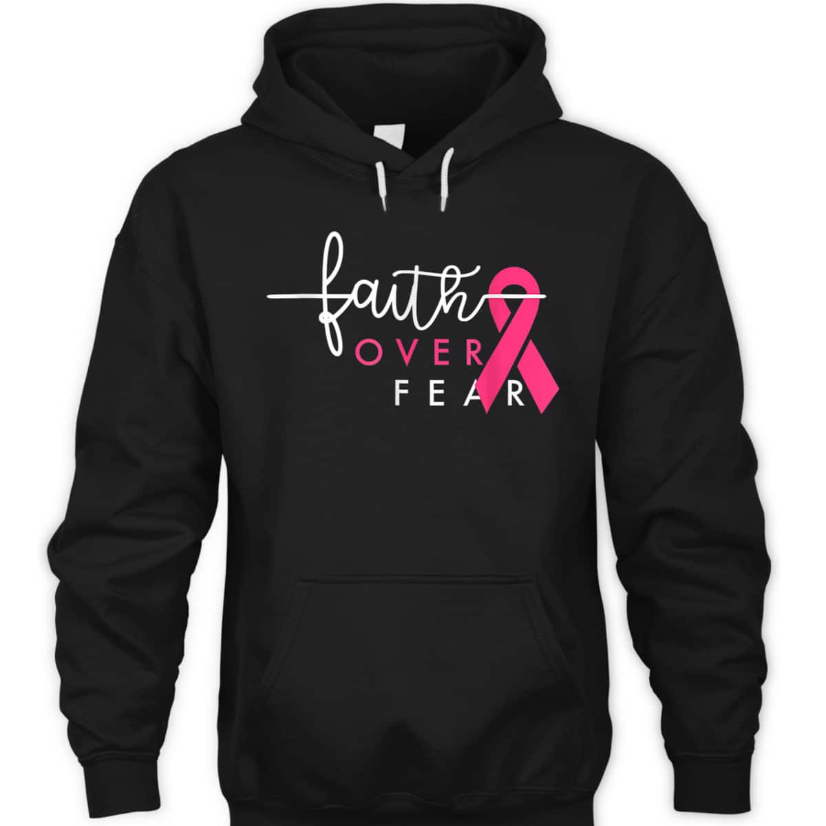 Christian Faith Over Fear Pink Ribbon Breast Cancer Warrior T-Shirt Christian Faith Over Fear Pink Ribbon Breast Cancer Warrior T-Shirt
