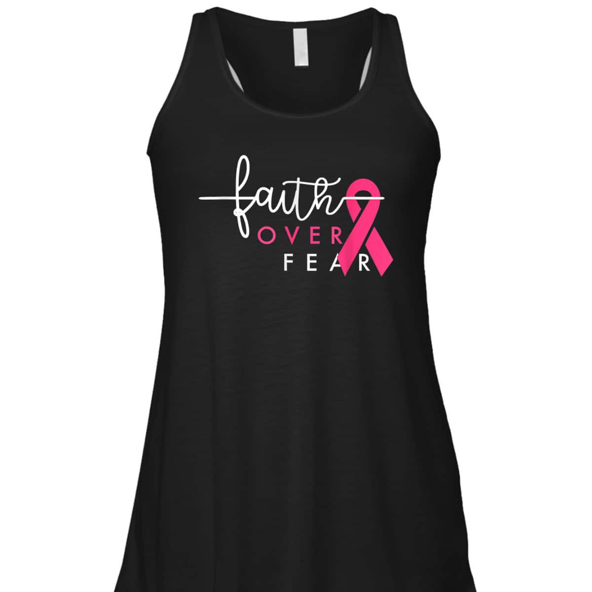 Christian Faith Over Fear Pink Ribbon Breast Cancer Warrior T-Shirt Christian Faith Over Fear Pink Ribbon Breast Cancer Warrior T-Shirt