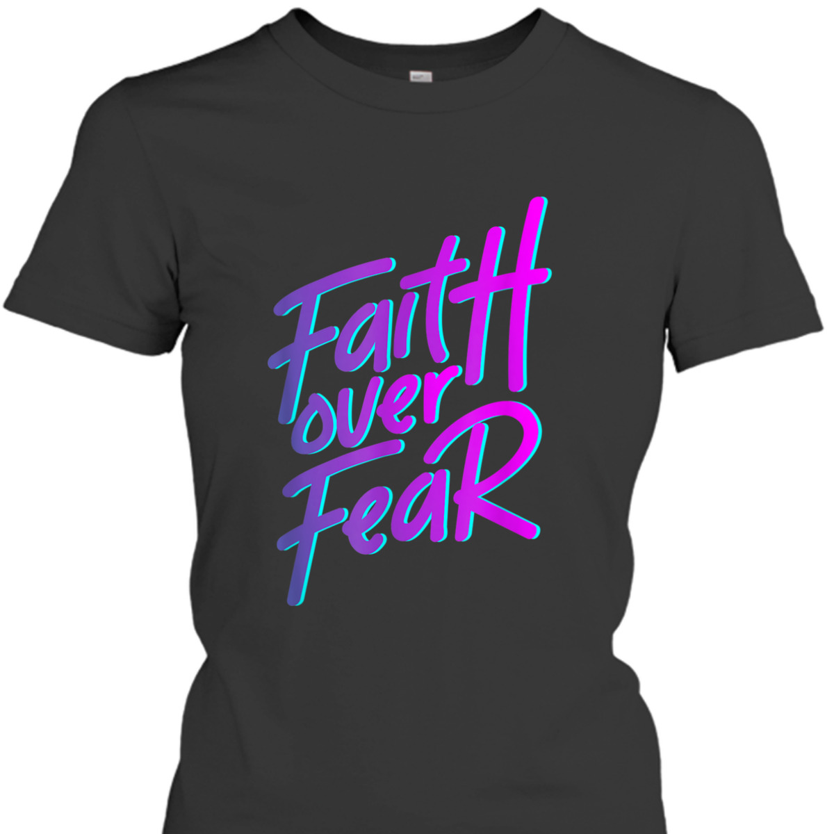 Faith Over Fear T-Shirt Vintage 90s Style Christian Gift Faith Over Fear T-Shirt Vintage 90s Style Christian Gift