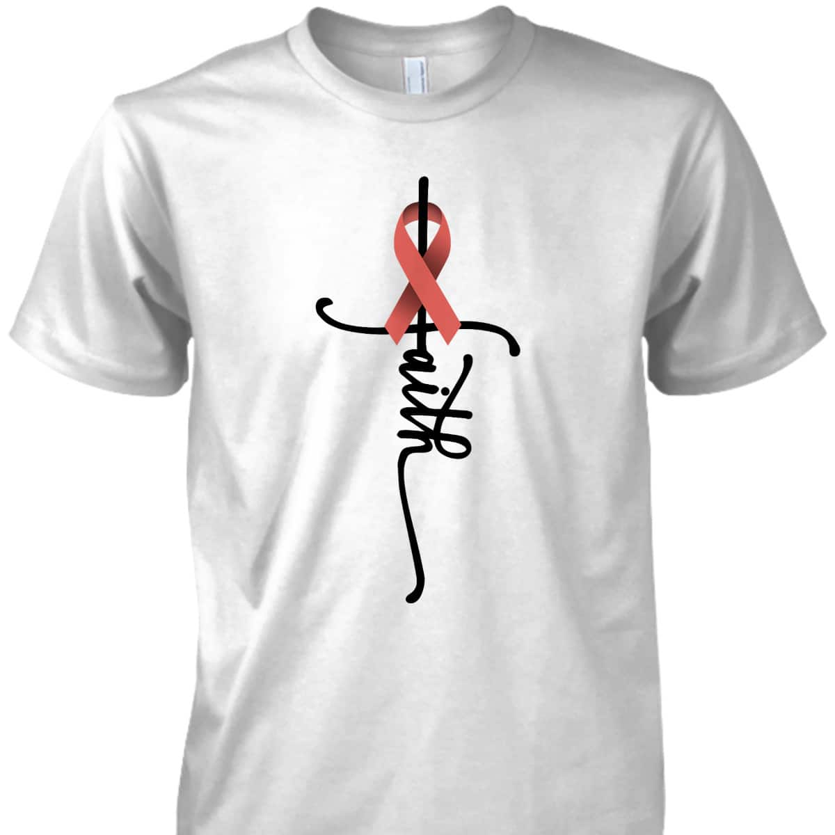 Uterine Cancer Faith Endometrial Cancer Awareness Support T-Shirt Uterine Cancer Faith Endometrial Cancer Awareness Support T-Shirt