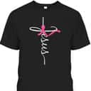Faith Over Fear Cross Breast Cancer Awareness Jesus Believers T-Shirt Faith Over Fear Cross Breast Cancer Awareness Jesus Believers T-Shirt