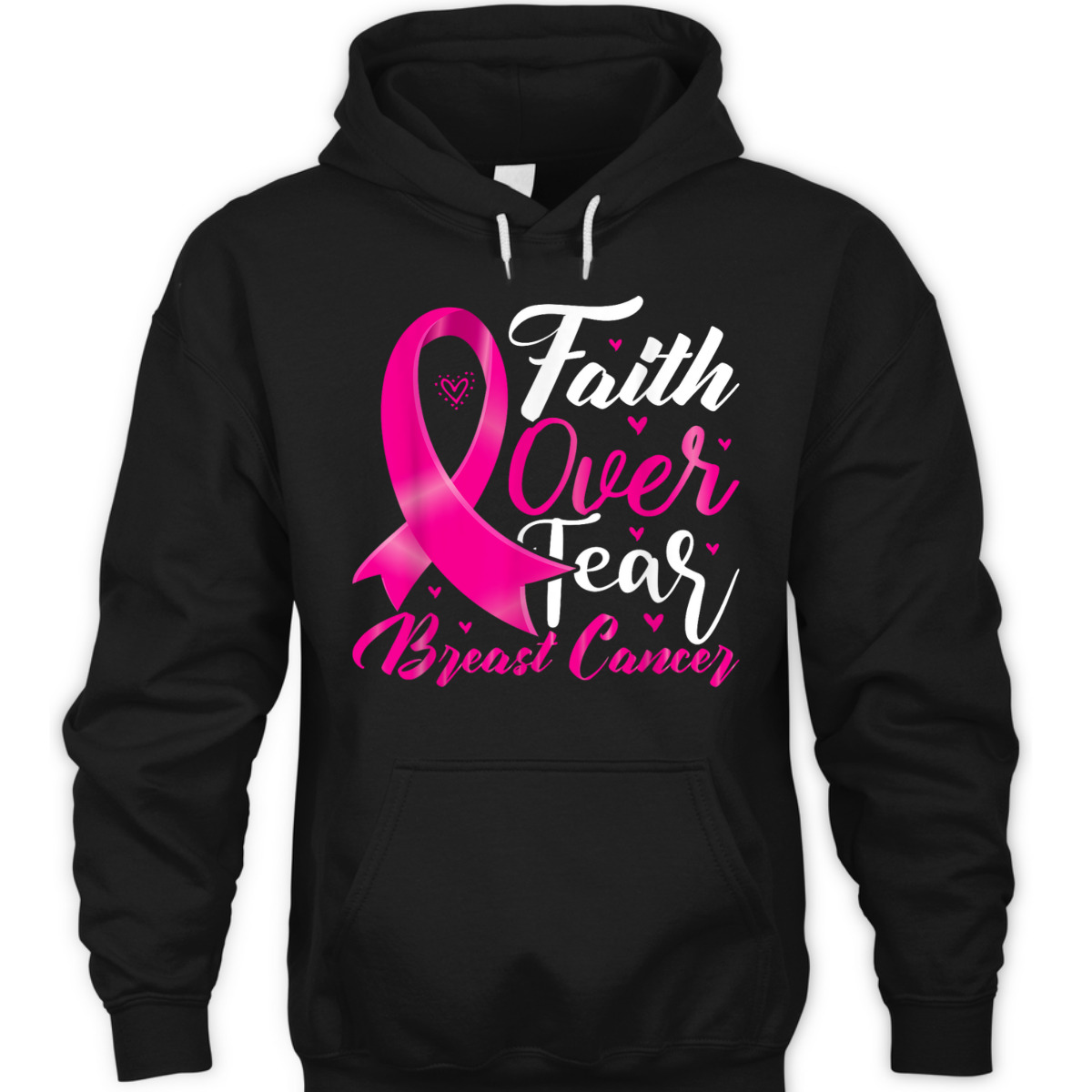 Faith Over Fear Breast Cancer Awareness Christian Faith T-Shirt Faith Over Fear Breast Cancer Awareness Christian Faith T-Shirt