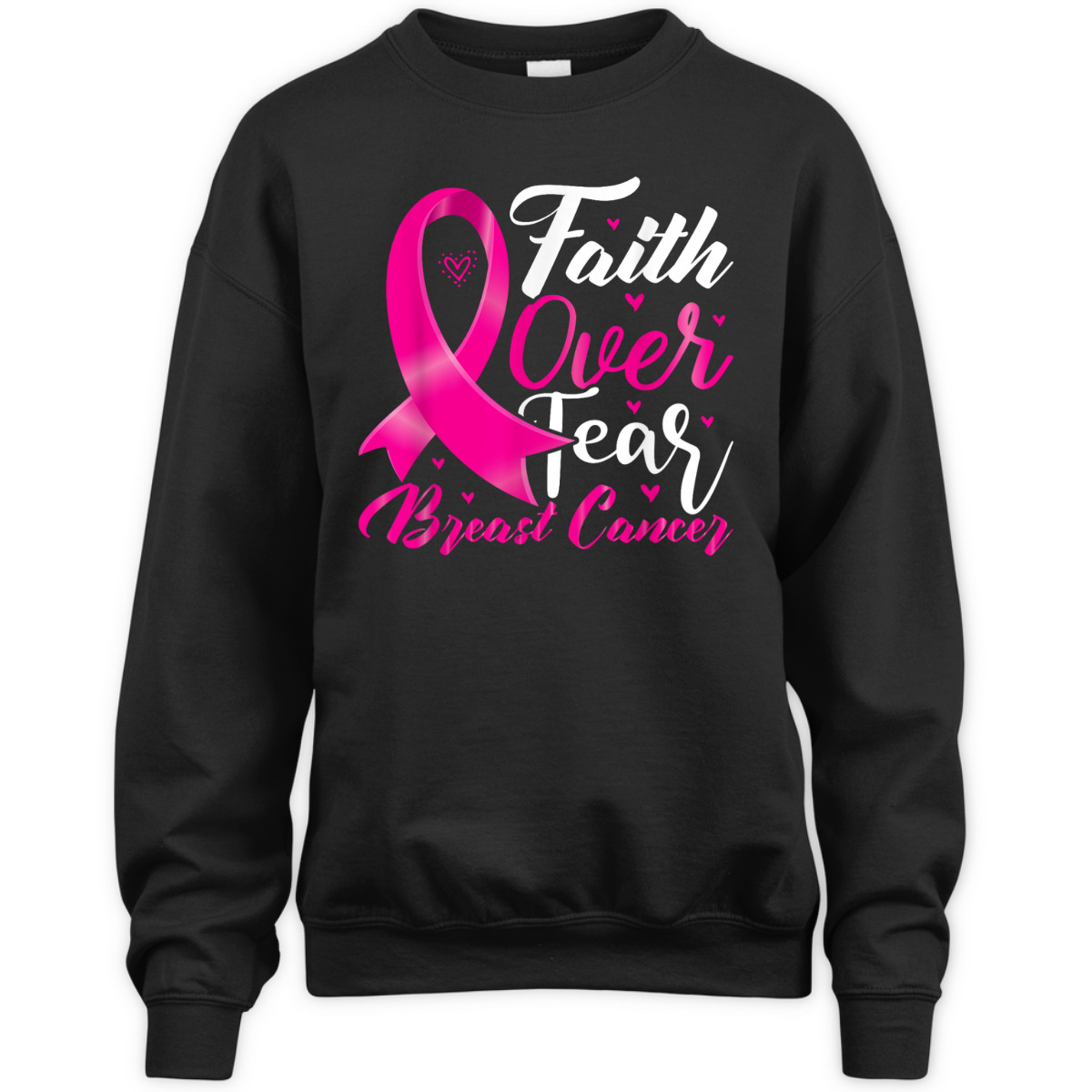 Faith Over Fear Breast Cancer Awareness Christian Faith T-Shirt Faith Over Fear Breast Cancer Awareness Christian Faith T-Shirt