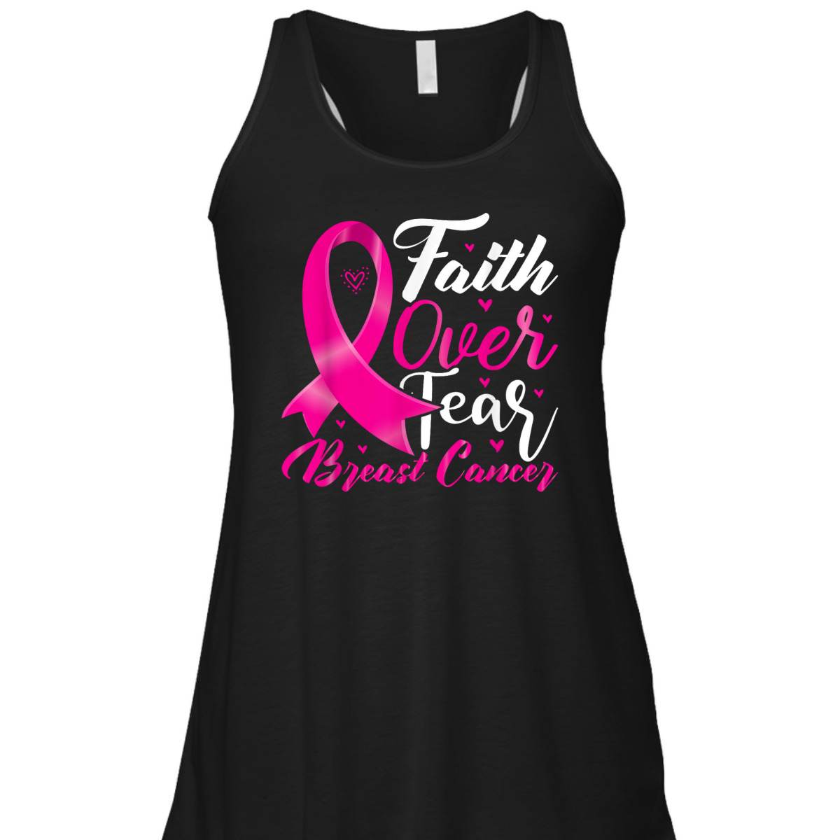 Faith Over Fear Breast Cancer Awareness Christian Faith T-Shirt Faith Over Fear Breast Cancer Awareness Christian Faith T-Shirt