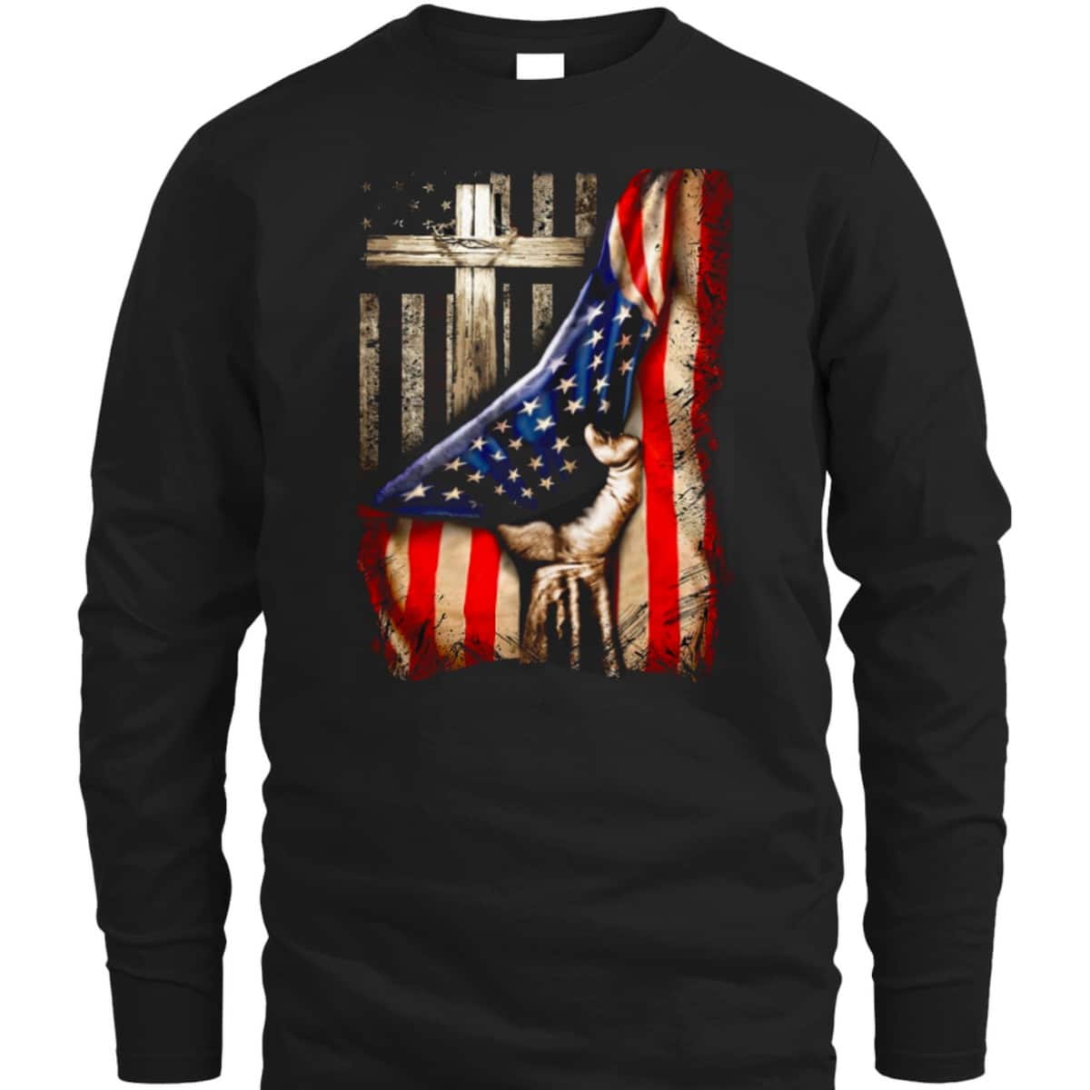 American Flag Cross Jesus Hand Pride Christian 4th Of July Independent Day T-Shirt American Flag Cross Jesus Hand Pride Christian 4th Of July Independent Day T-Shirt