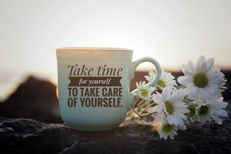 Note on a cup of coffee - Take time for yourself to take care of yourself. Note on a cup of coffee - Take time for yourself to take care of yourself.