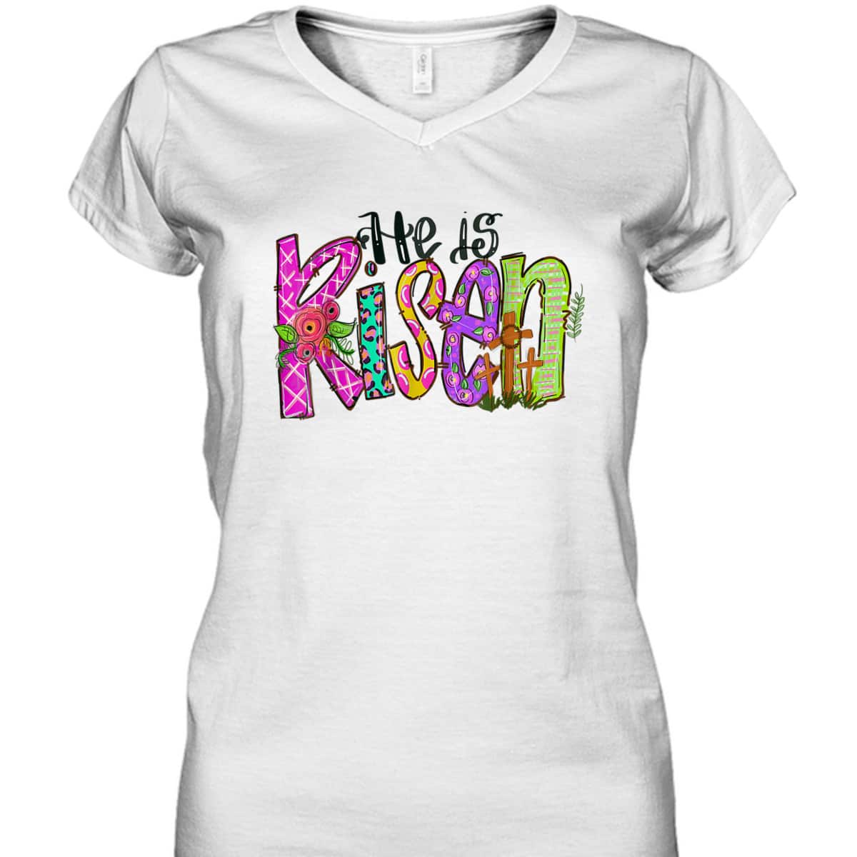 He Is Risen Christian Cross Happy Easter Day T-Shirt He Is Risen Christian Cross Happy Easter Day T-Shirt