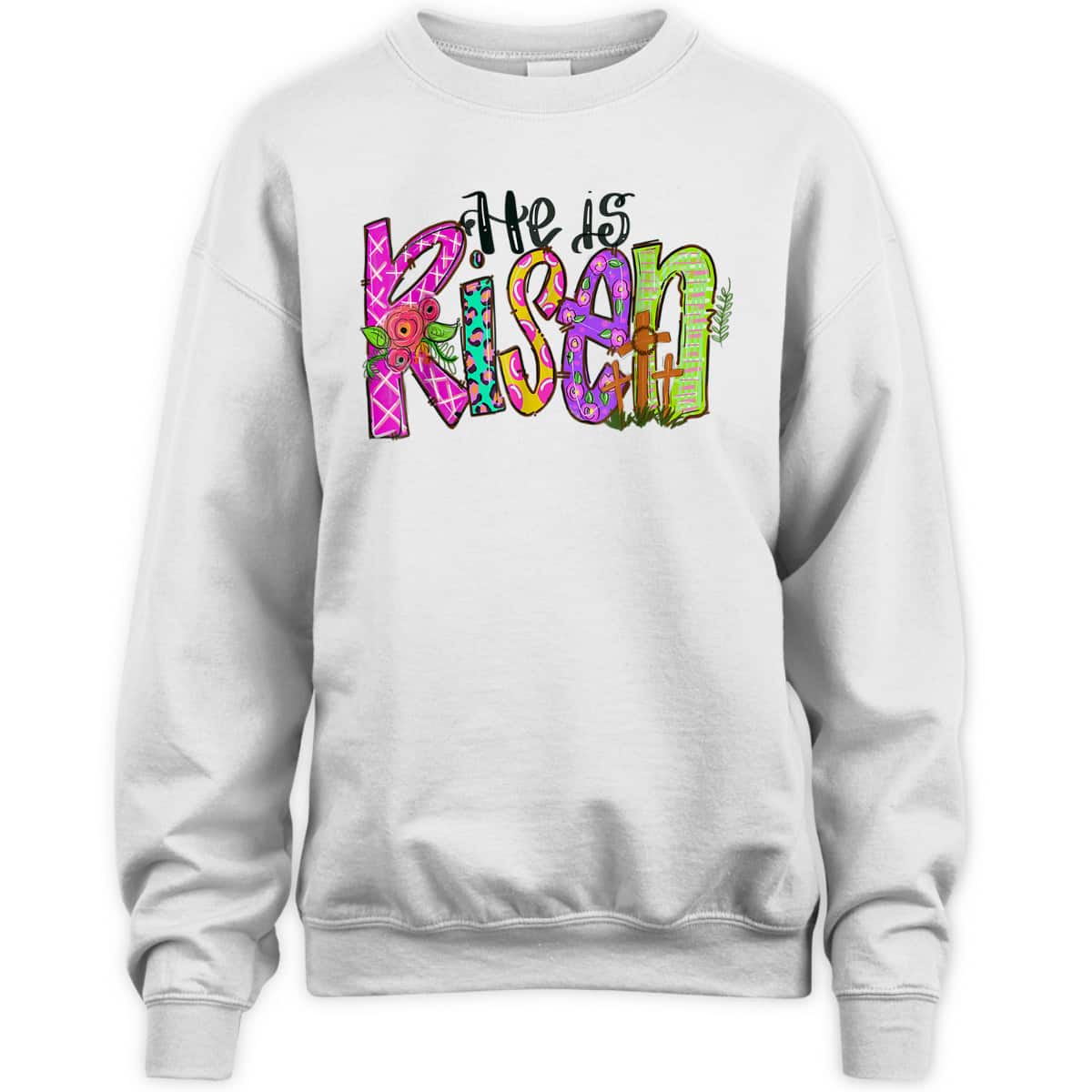 He Is Risen Christian Cross Happy Easter Day T-Shirt He Is Risen Christian Cross Happy Easter Day T-Shirt