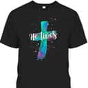 He Lives Christian Cross Hebrews 7:25 Easter Bible Verse T-Shirt
