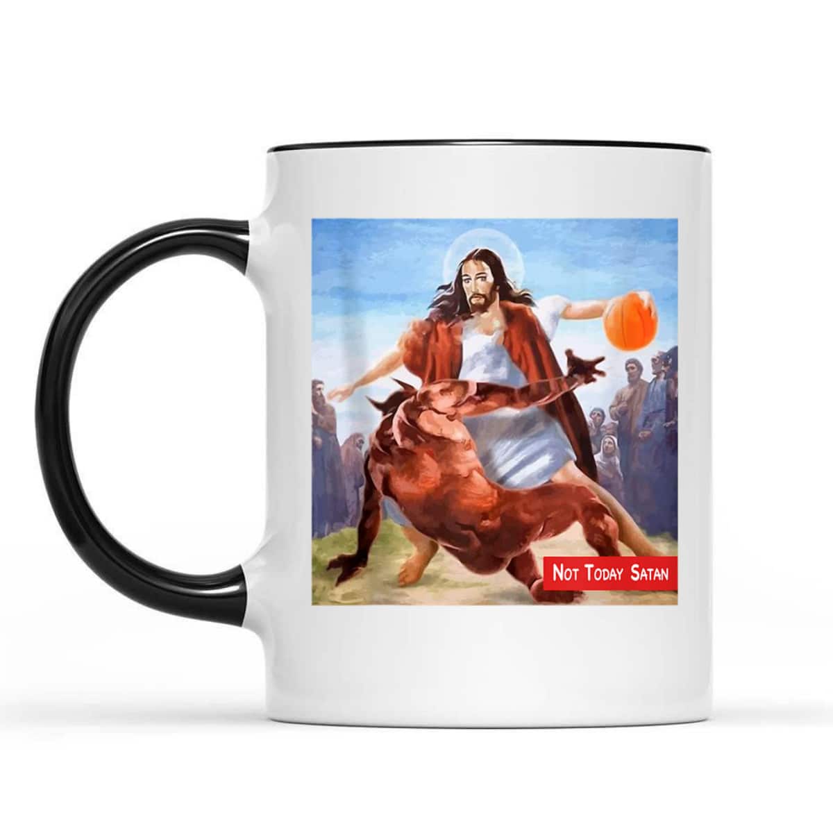 Not Today Satan Jesus Crossover Basketball Funny Christian T-Shirt Not Today Satan Jesus Crossover Basketball Funny Christian T-Shirt