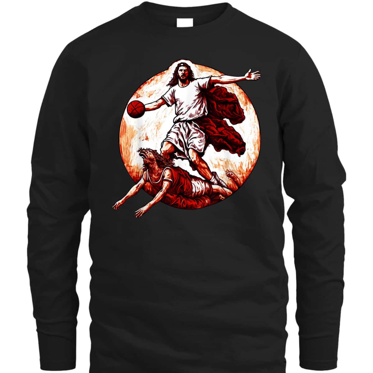 Funny Christian T-Shirt Jesus Crossing Up The Devil Christian Basketball Lover Funny Christian T-Shirt Jesus Crossing Up The Devil Christian Basketball Lover