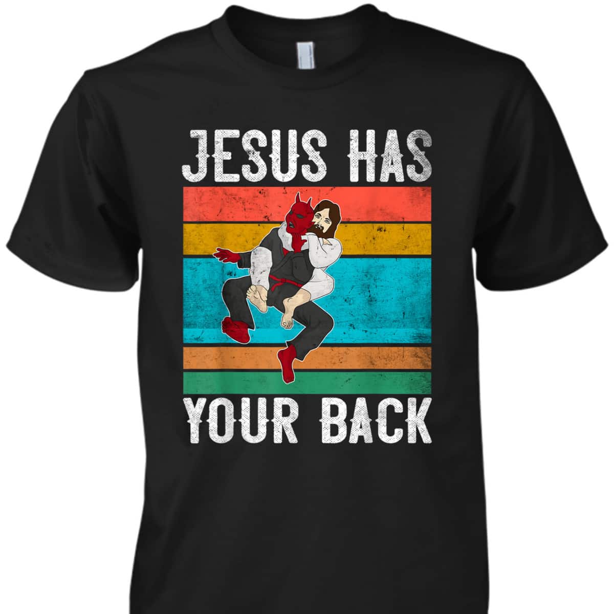 Funny Christian Jesus Has Your Back Brazilian Jiu Jitsu Religious Christian T-Shirt Funny Christian Jesus Has Your Back Brazilian Jiu Jitsu Religious Christian T-Shirt