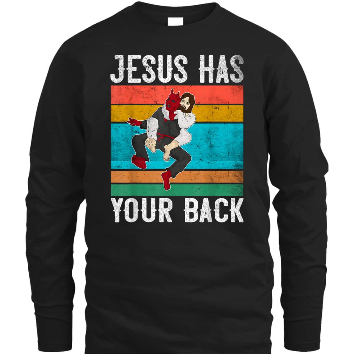Funny Christian Jesus Has Your Back Brazilian Jiu Jitsu Religious Christian T-Shirt Funny Christian Jesus Has Your Back Brazilian Jiu Jitsu Religious Christian T-Shirt