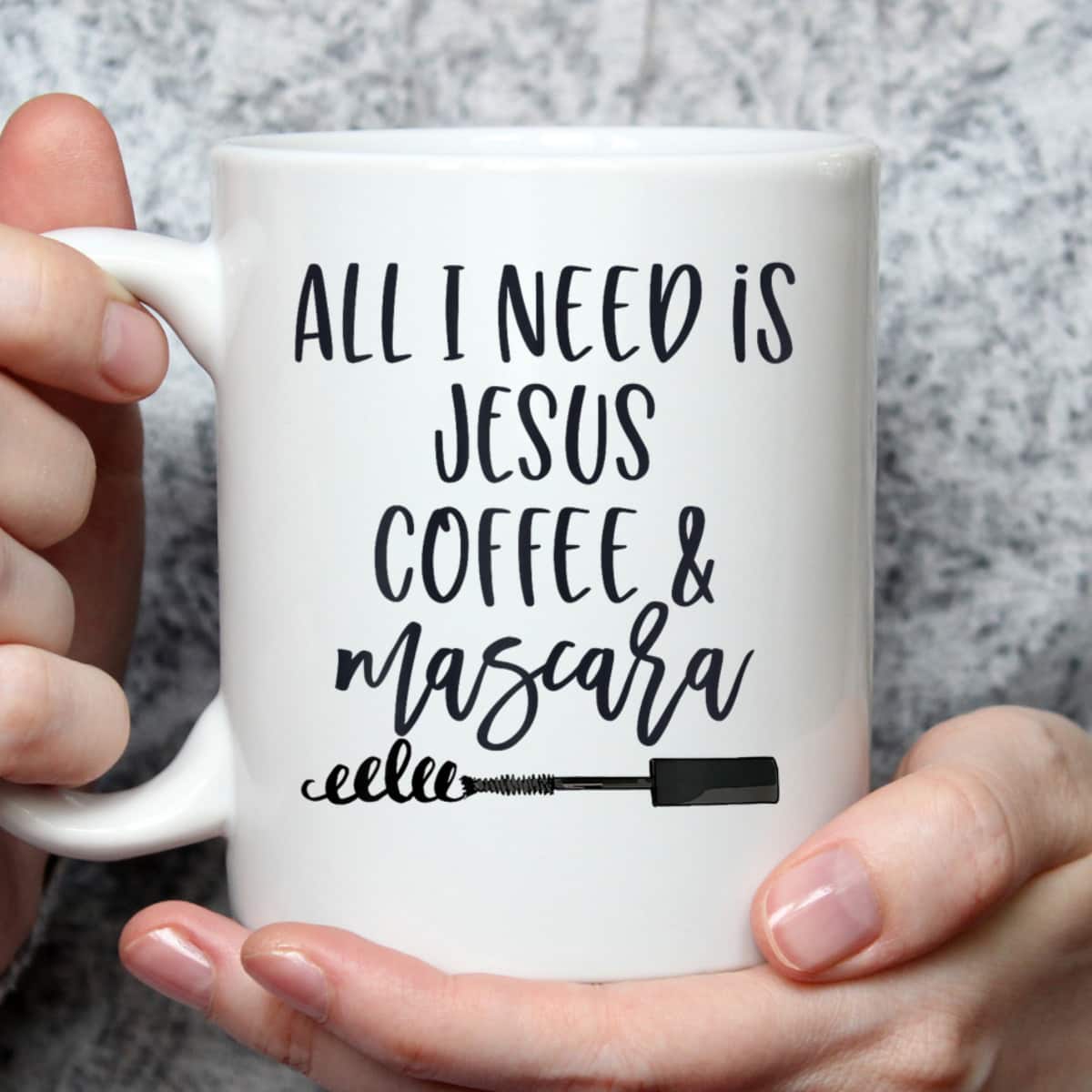 All I Need Is Jesus Coffee And Mascara Funny Christian T-Shirt