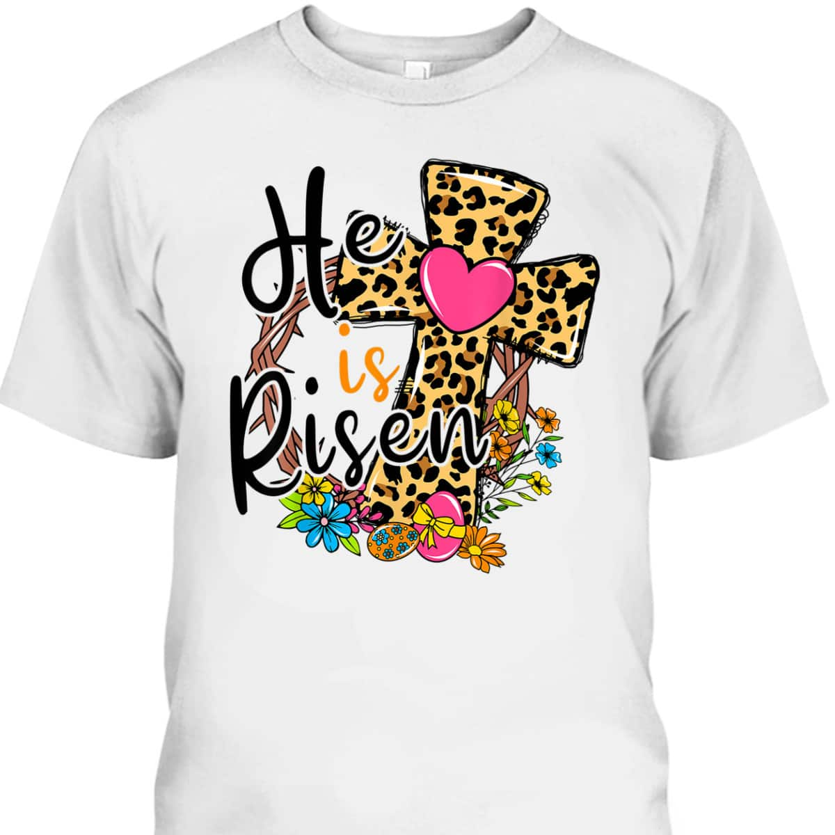 Easter Day T-Shirt He Is Risen Jesus Resurrection Christian Gift