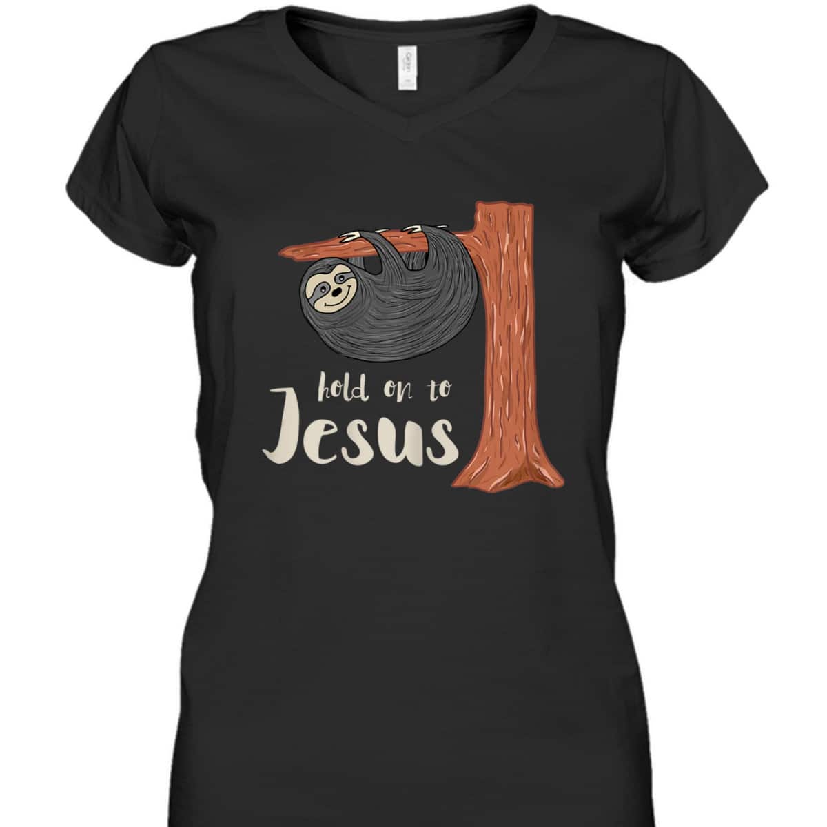 Funny Christian Sloth T-Shirt Hold On To Jesus Funny Christian Sloth T-Shirt Hold On To Jesus
