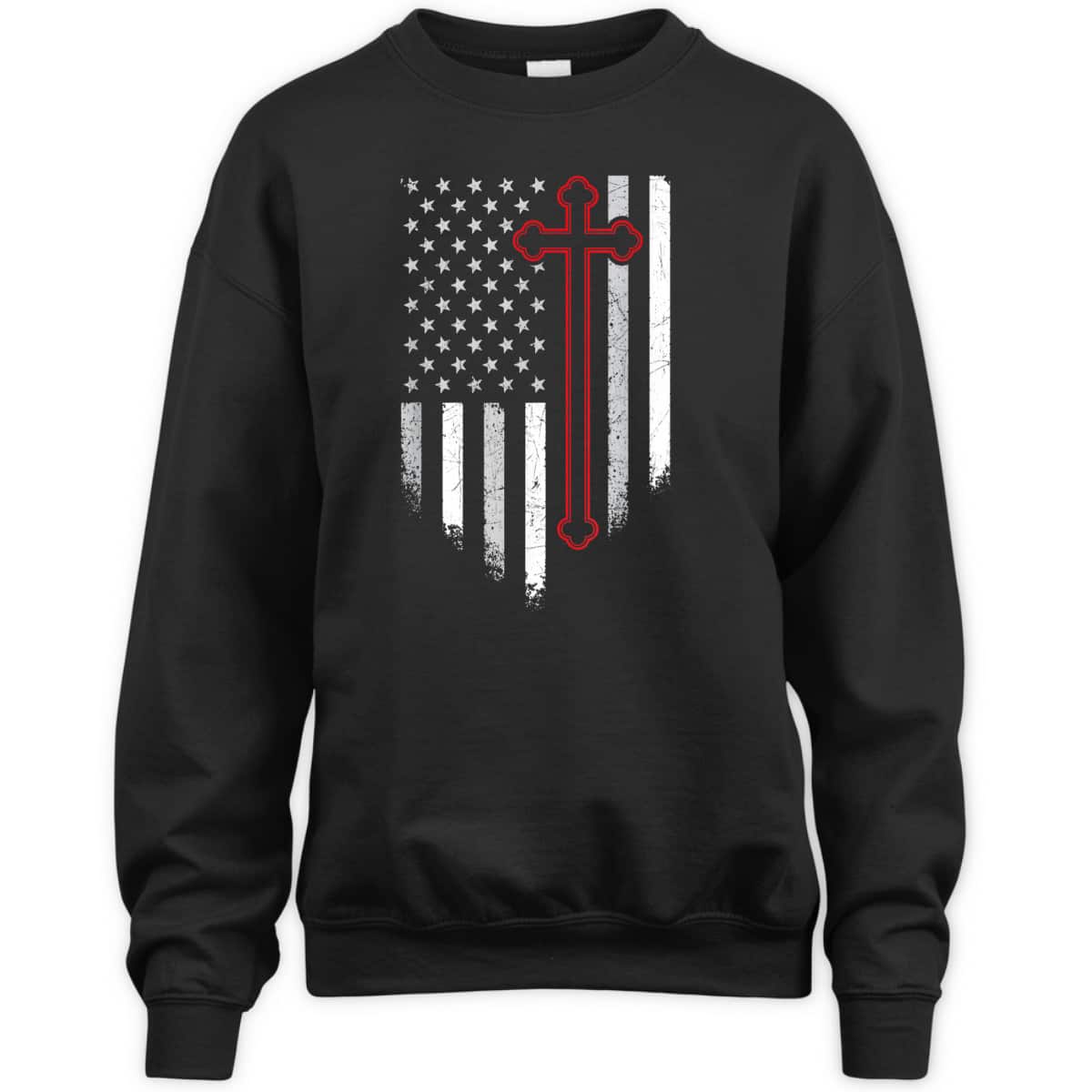 Christian Cross American Flag 4th July Patriotic Christian T-Shirt Christian Cross American Flag 4th July Patriotic Christian T-Shirt